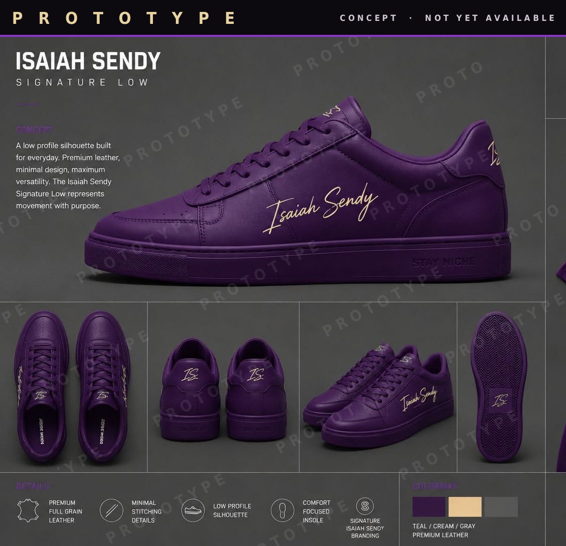 Signature Low in purple / cream