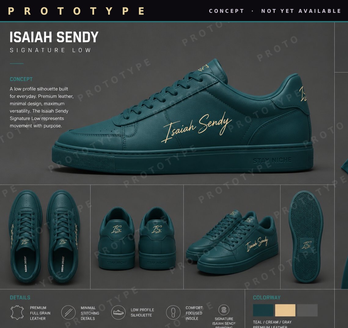 Signature Low in teal / cream / gold